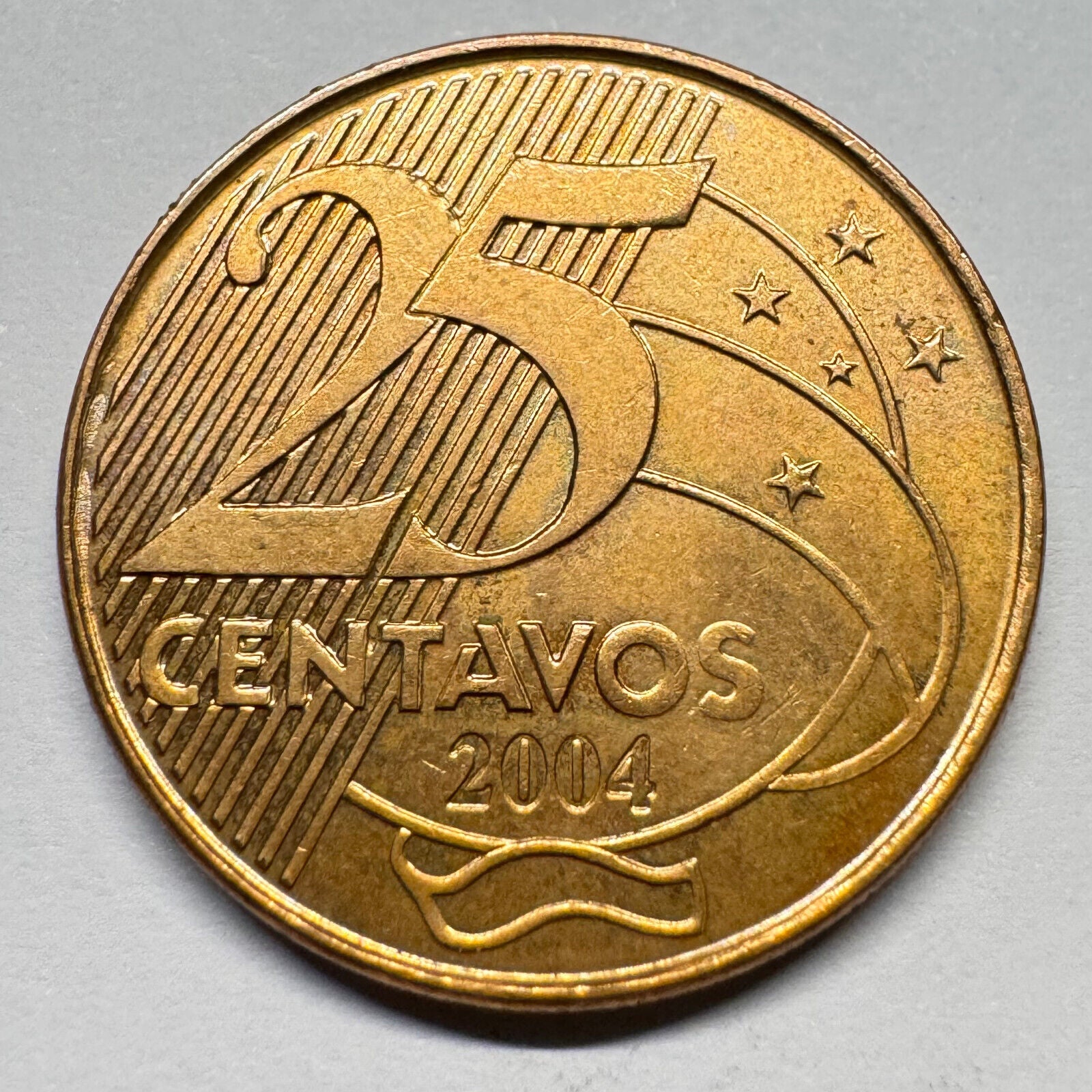2004 Brazil 25 Centavos - Beautiful Coin - #A-021