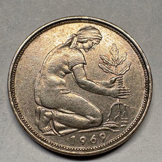 1969 Germany 50 Pfennig - J - Beautiful Coin - #A-031
