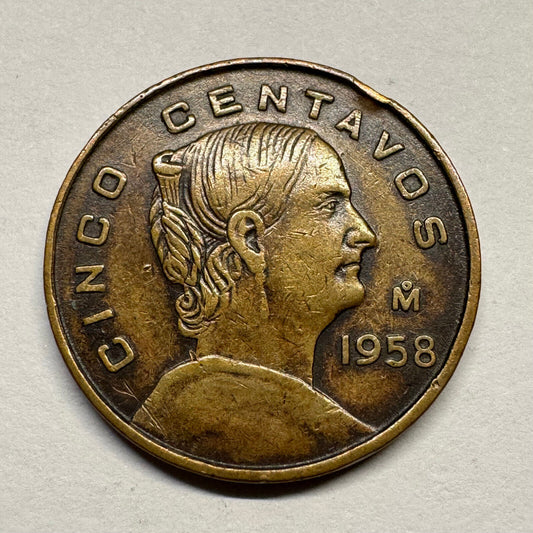 1958 Mexico 5 Centavos - Beautiful Coin - #B-058