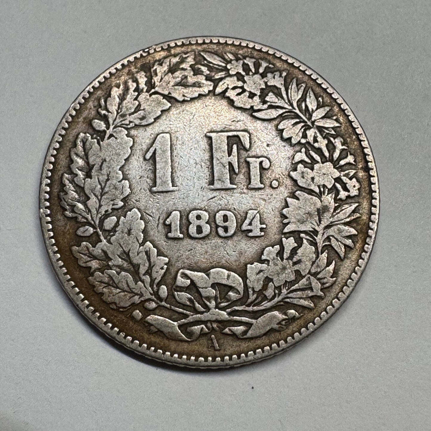 1894 Switzerland 1 Franc - Silver - Beautiful Coin - #B-060