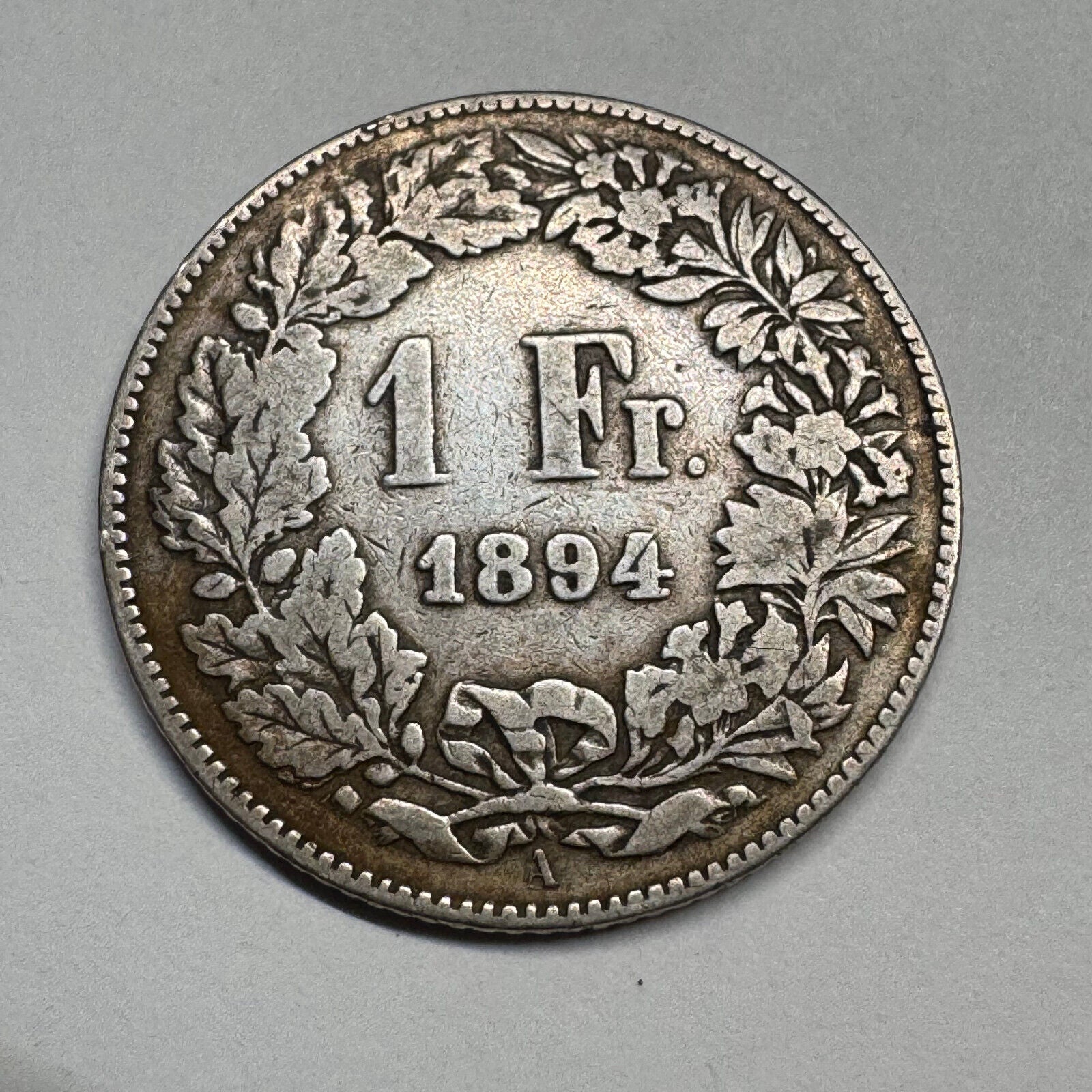 1894 Switzerland 1 Franc - Silver - Beautiful Coin - #B-060
