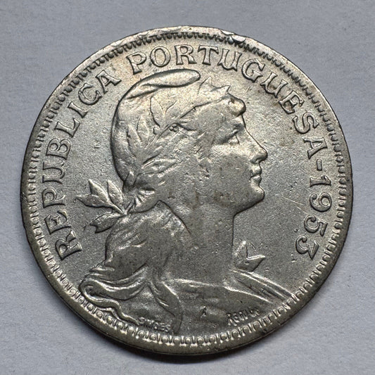 1953 Portugal 50 Centavos - Beautiful Coin - #B-056