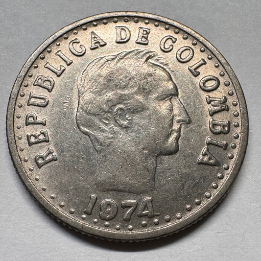 1974 Colombia 20 Centavos - Beautiful Coin - #A-055