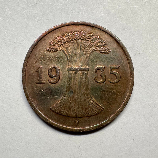 1935 Germany 1 Reichspfennig - Beautiful Coin - #B-002