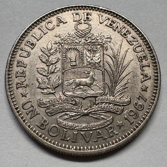 1967 Venezuela 1 Bolivar - Beautiful Coin - #A-067