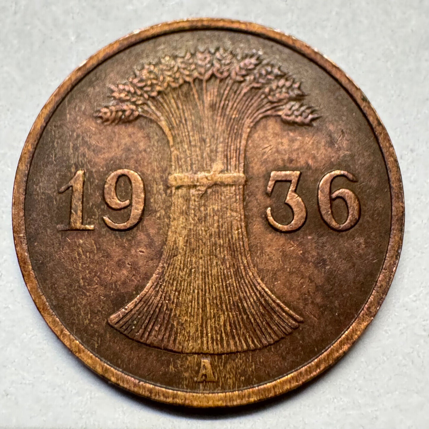 1936 Germany 1 Reichspfennig - Beautiful Coin - #A-089