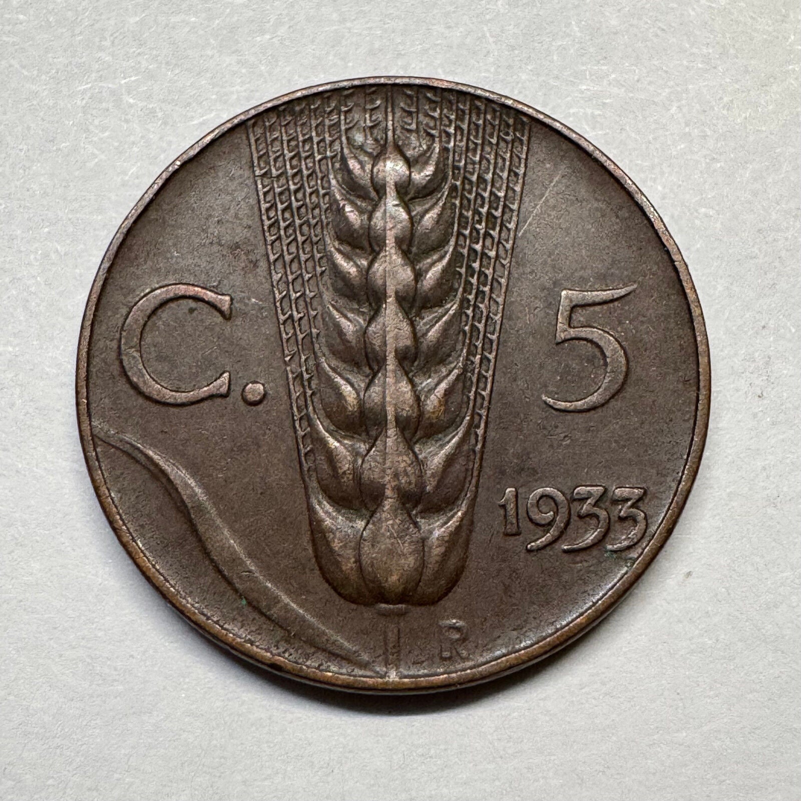 1933 Italy 5 Centesimi - Beautiful Coin - #A-100