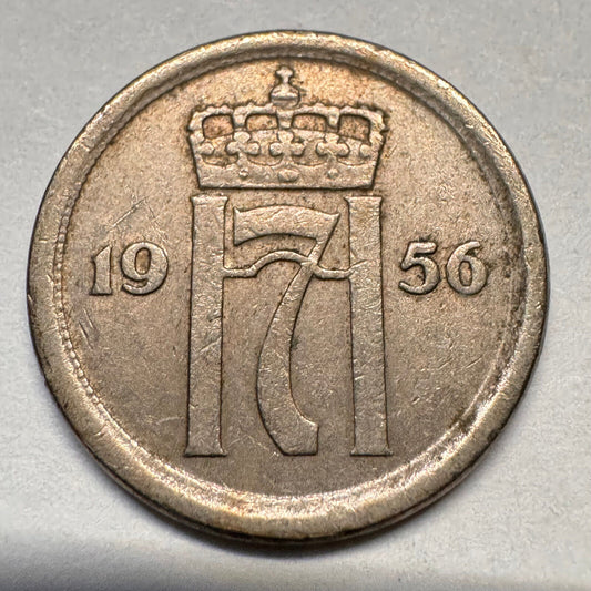 1956 Norway 25 Ore - Beautiful Coin - #A-059