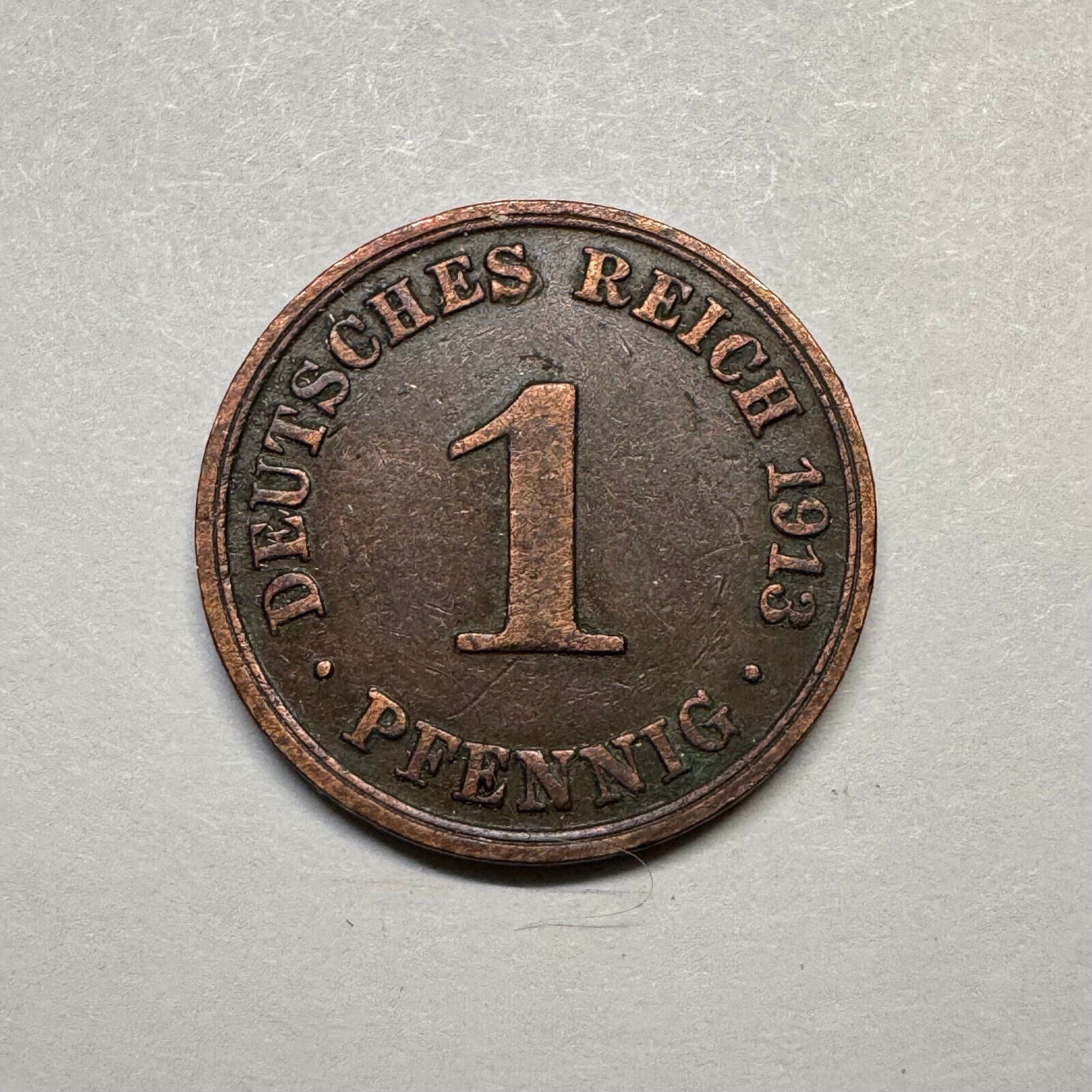 1913 Germany 1 Pfennig - Beautiful Coin - #A-100