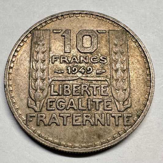 1949 France 10 Francs - Beautiful Coin - #A-057
