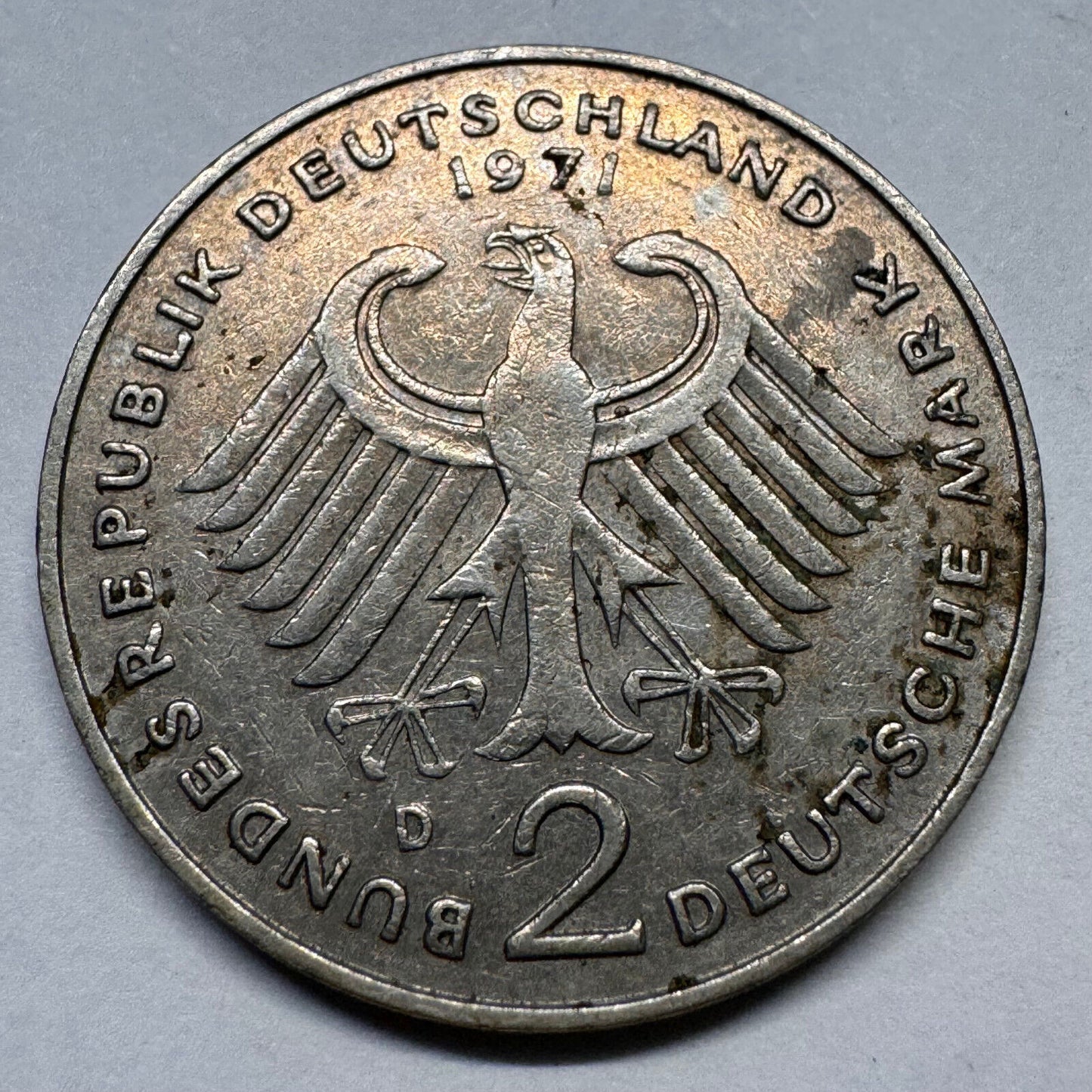1971 Germany 2 Mark - D - Beautiful Coin - #A-047