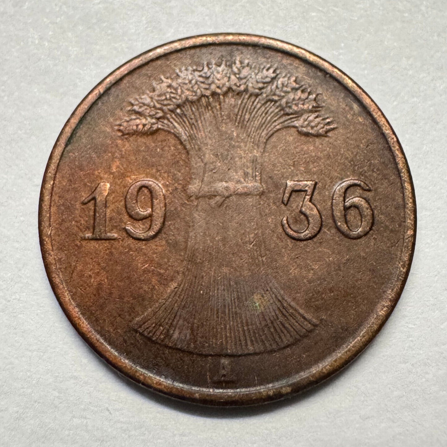 1936 Germany 1 Reichspfennig - Beautiful Coin - #A-086