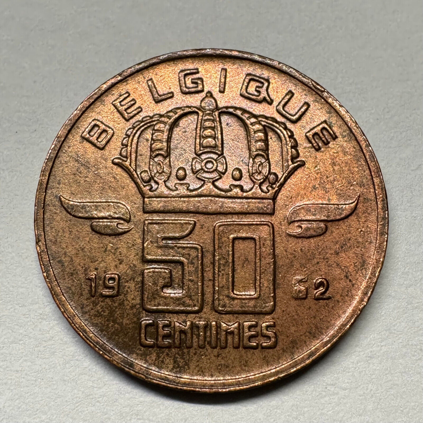 1962 Belgium 50 Centimes - Beautiful Coin - #B-054