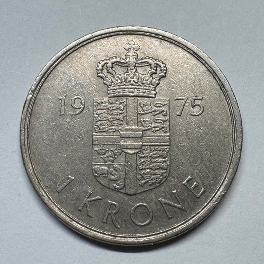 1975 Denmark 1 Krone - Beautiful Coin - #B-060