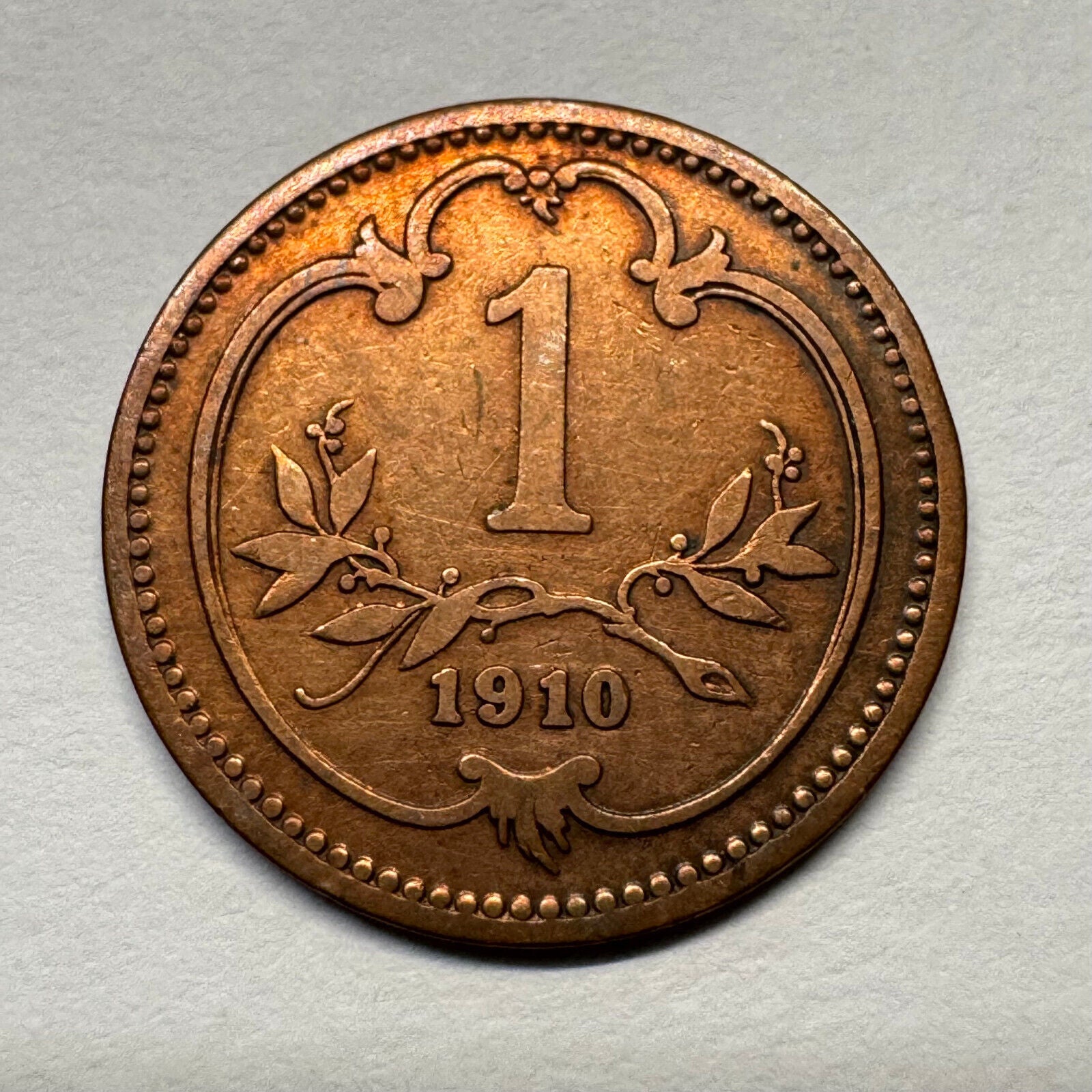 1910 Austria 1 Heller - Beautiful Coin - #B-049