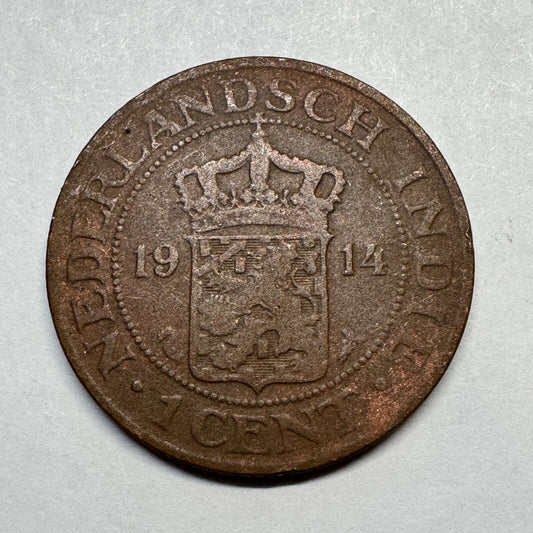 1914 Netherlands East Indies Indonesia 1 Cent - Beautiful Coin - #A-097