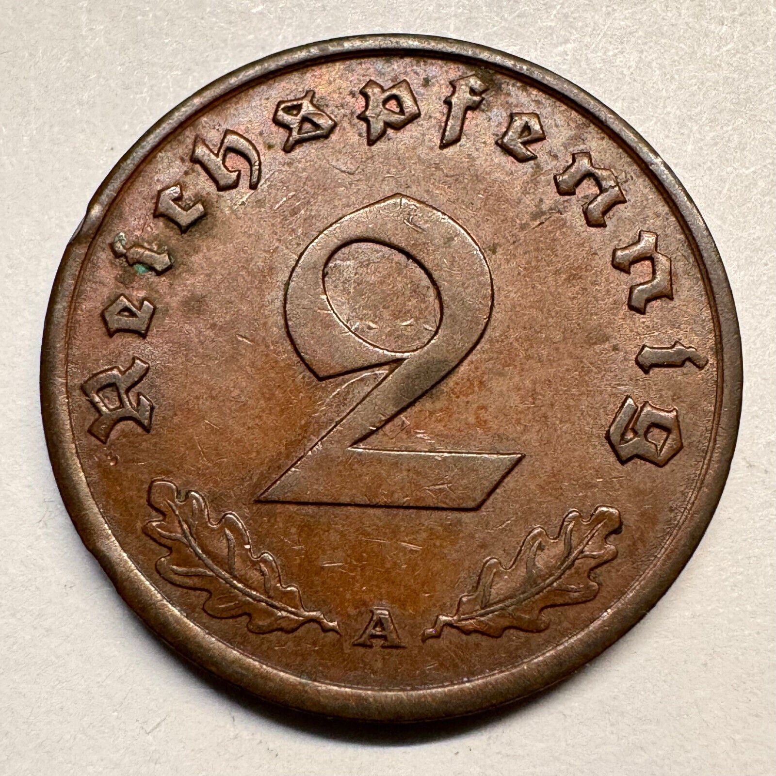 1939 Germany 2 Reichspfennig - A - Nazi Third Reich - #A-039