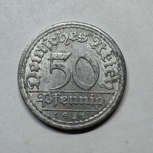 1921 Germany 50 Pfennig - Beautiful Coin - #B-025