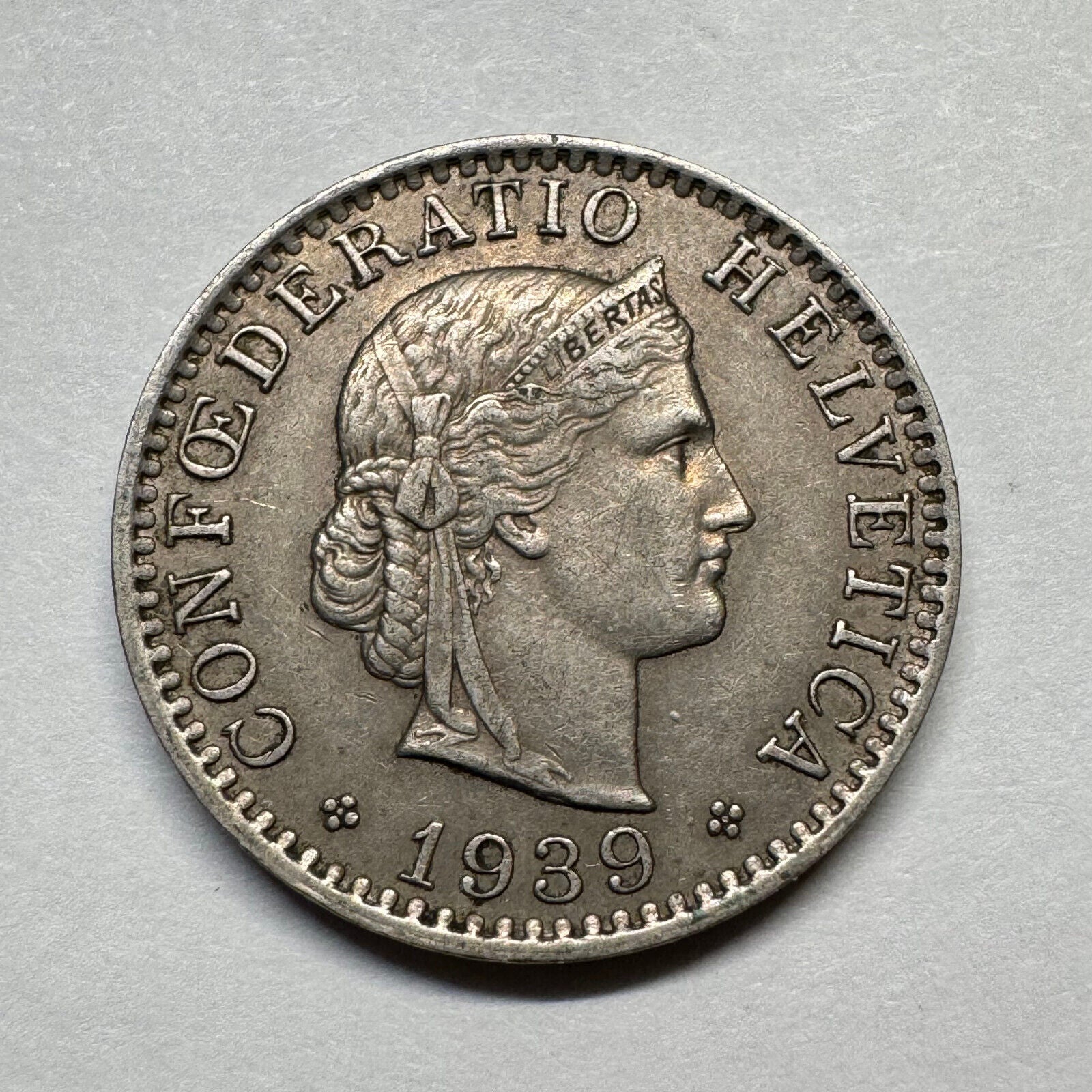 1939 Switzerland 20 Rappen - Beautiful Coin - #B-013