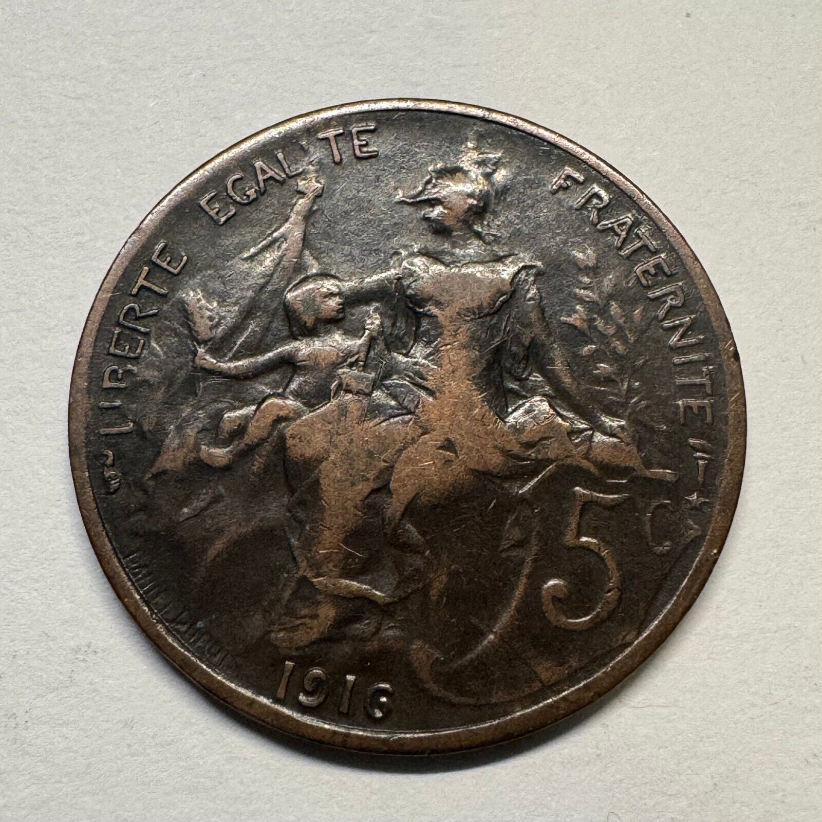 1917 France 5 Centimes - Beautiful Coin - #B-040