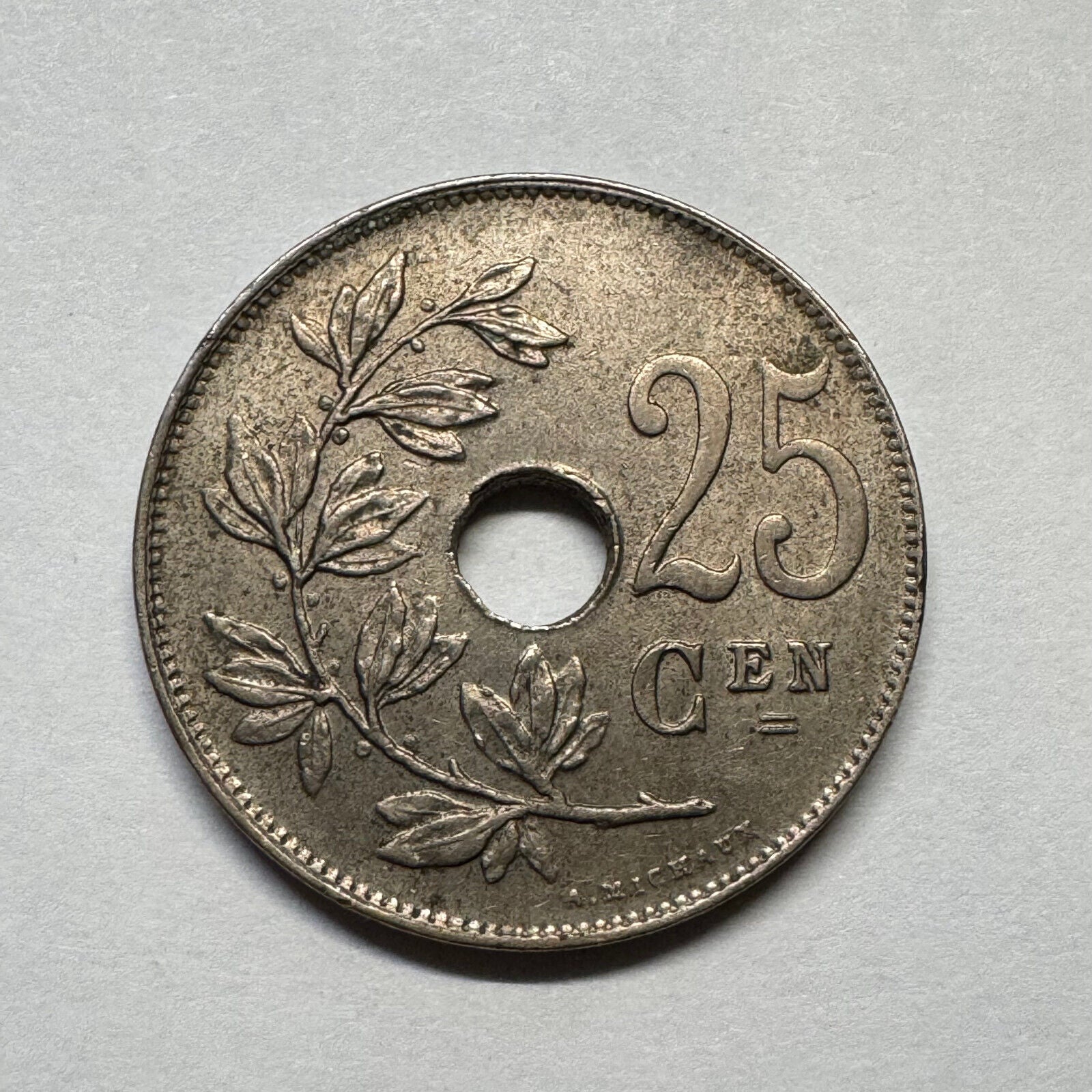 1928 Belgium 25 Centimes - Beautiful Coin - #B-018