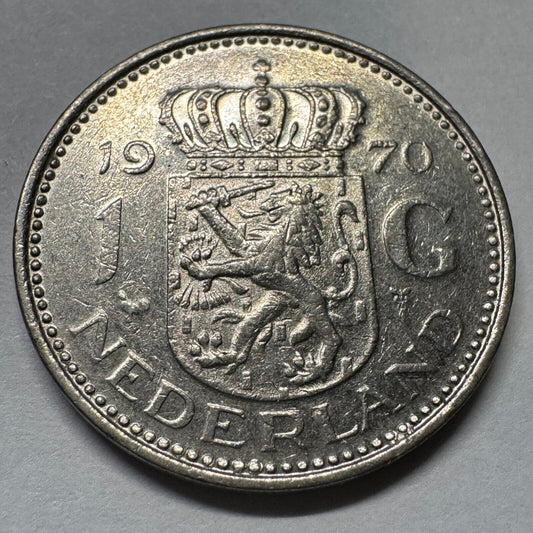 1970 Netherlands 1 Gulden - Beautiful Coin - #A-091
