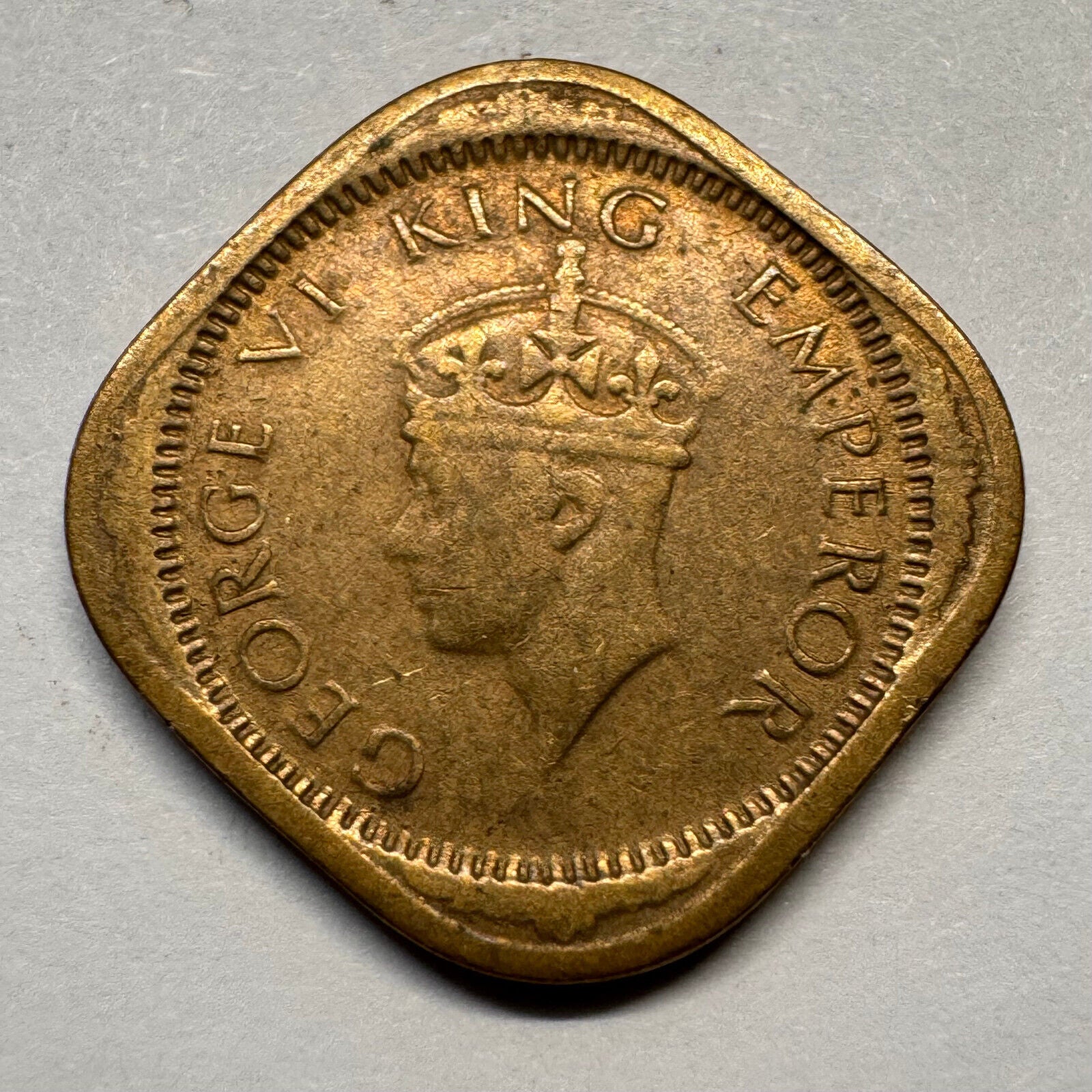 1943 India 1/2 Half Anna - Beautiful Coin - #A-037