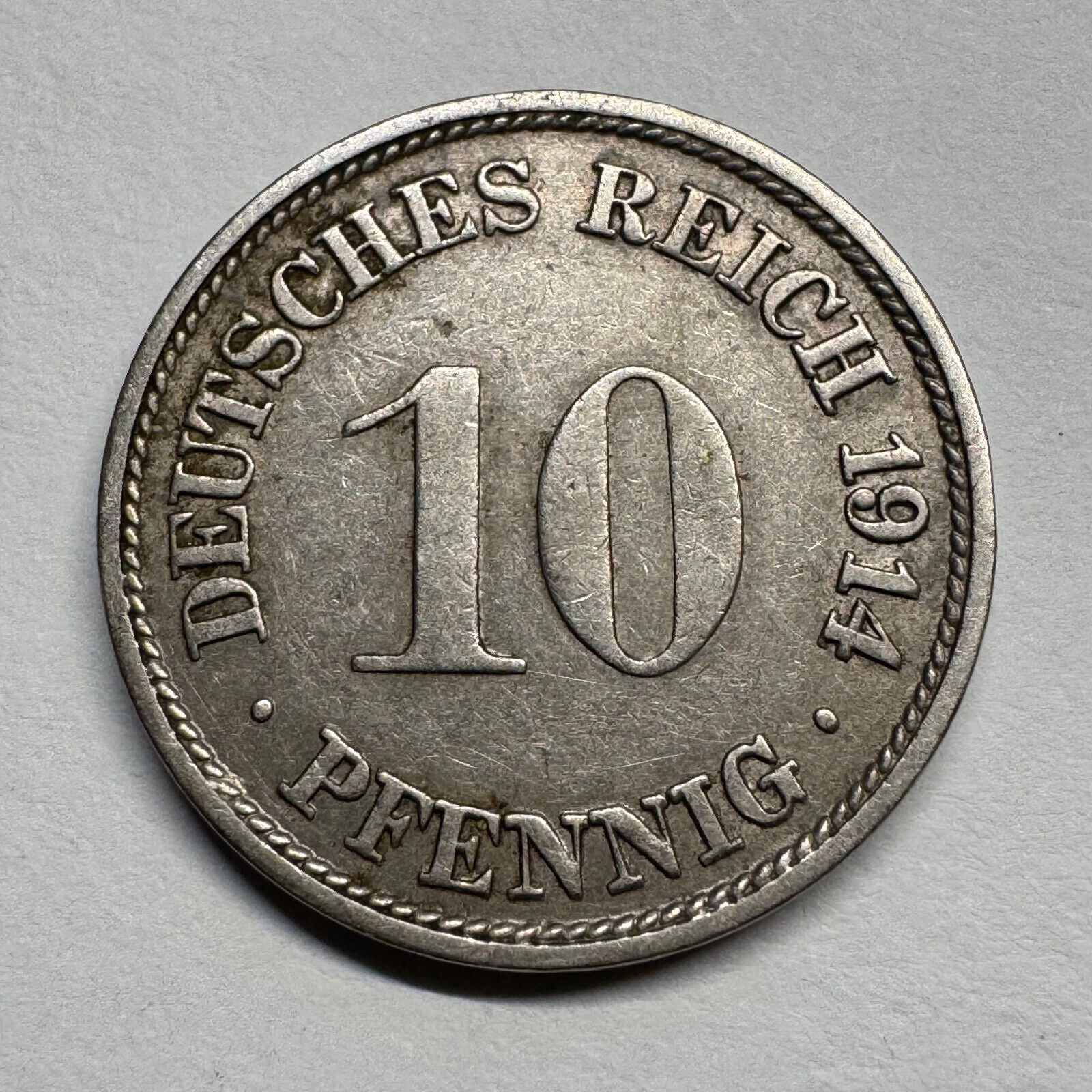 1914 Germany 10 Pfennig - Beautiful Coin - #B-059