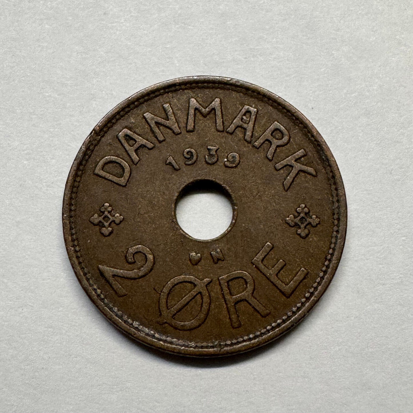 1939 Denmark 2 Ore - Beautiful Coin - #B-033