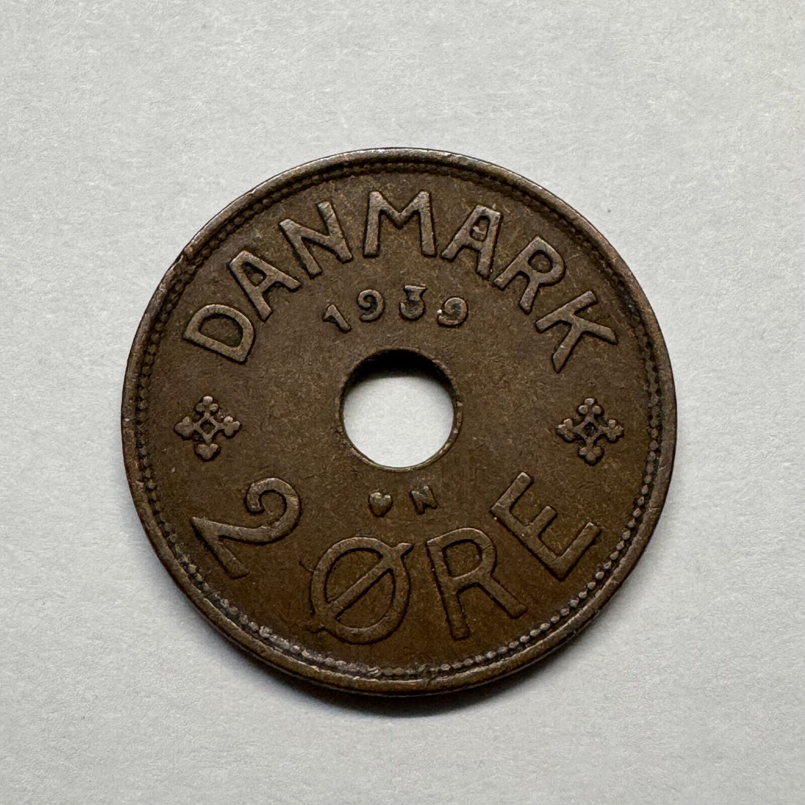 1939 Denmark 2 Ore - Beautiful Coin - #B-033