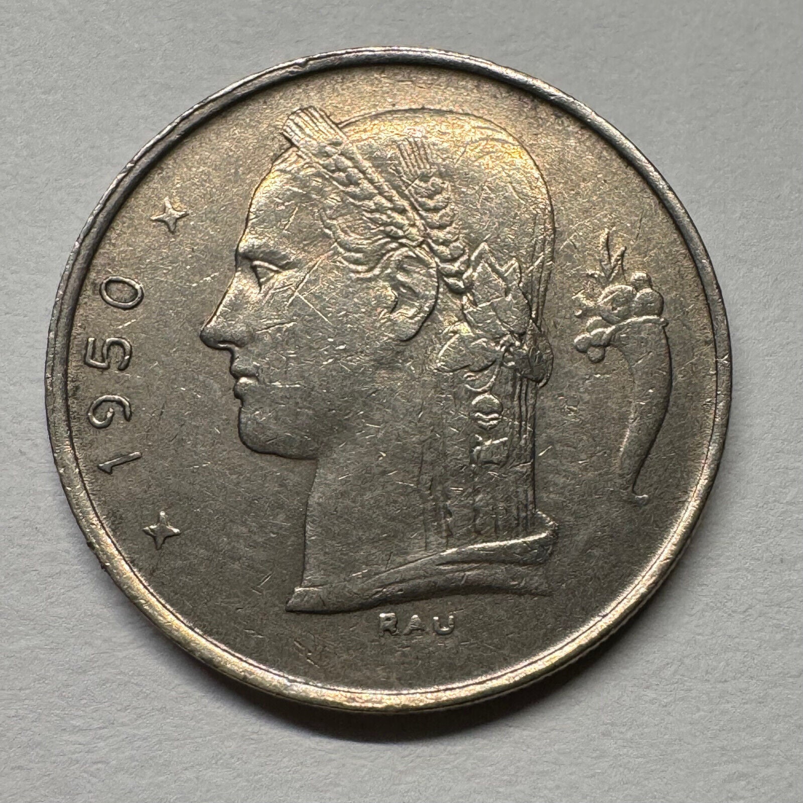 1950 Belgium 1 Franc - Beautiful Coin - #B-058