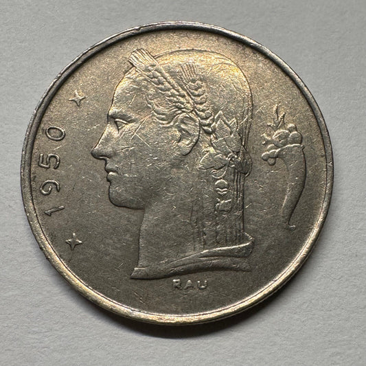 1950 Belgium 1 Franc - Beautiful Coin - #B-058