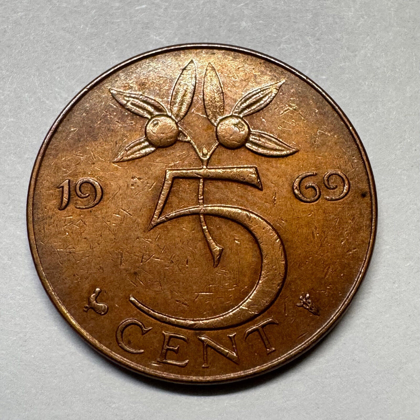 1969 Netherlands 5 Cents - Beautiful Coin - #B-027