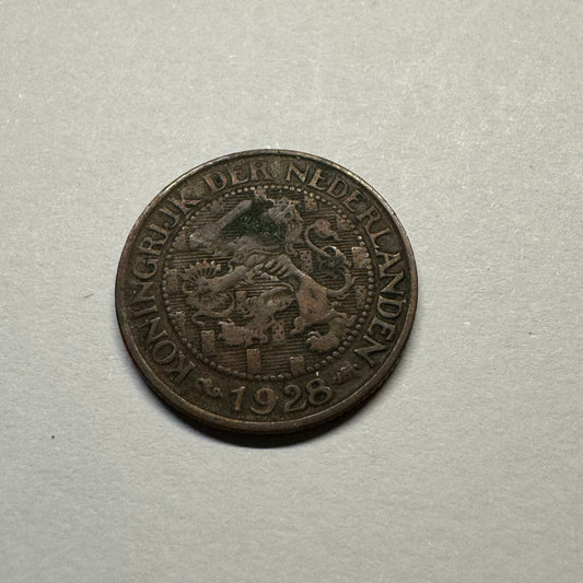 1928 Netherlands 1 Cent - Rare Condition - Beautiful Coin - #A-002