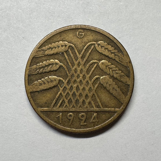 1924 Germany 10 Reichspfennig - Beautiful Coin - #B-017