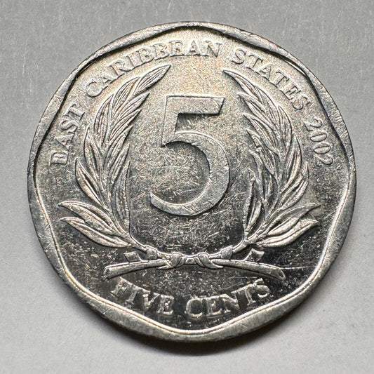2002 East Caribbean States 5 Cents - Beautiful Coin - #A-016