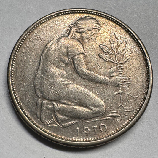 1970 Germany 50 Pfennig - F - Beautiful Coin - #A-051