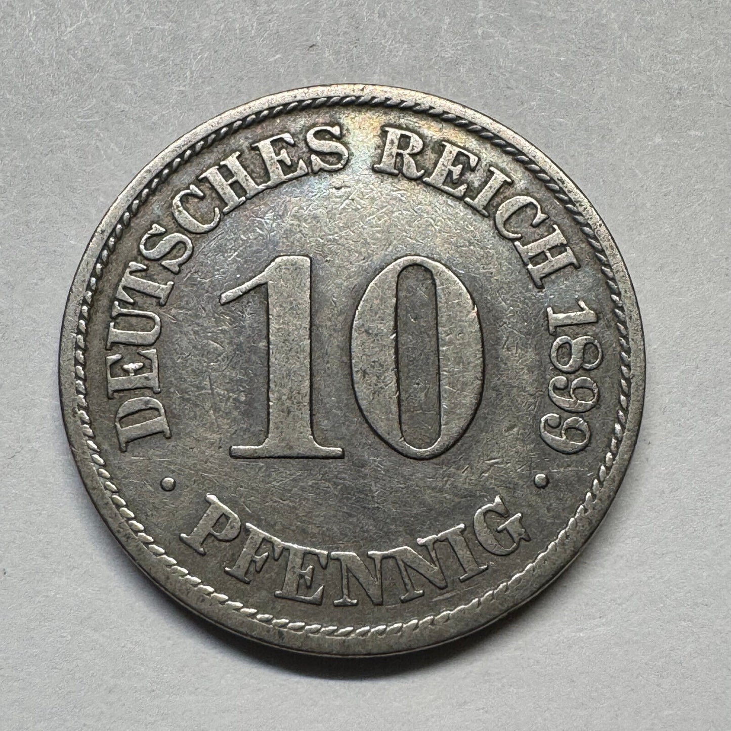 1899 Germany 10 Pfennig - Beautiful Coin - #A-098