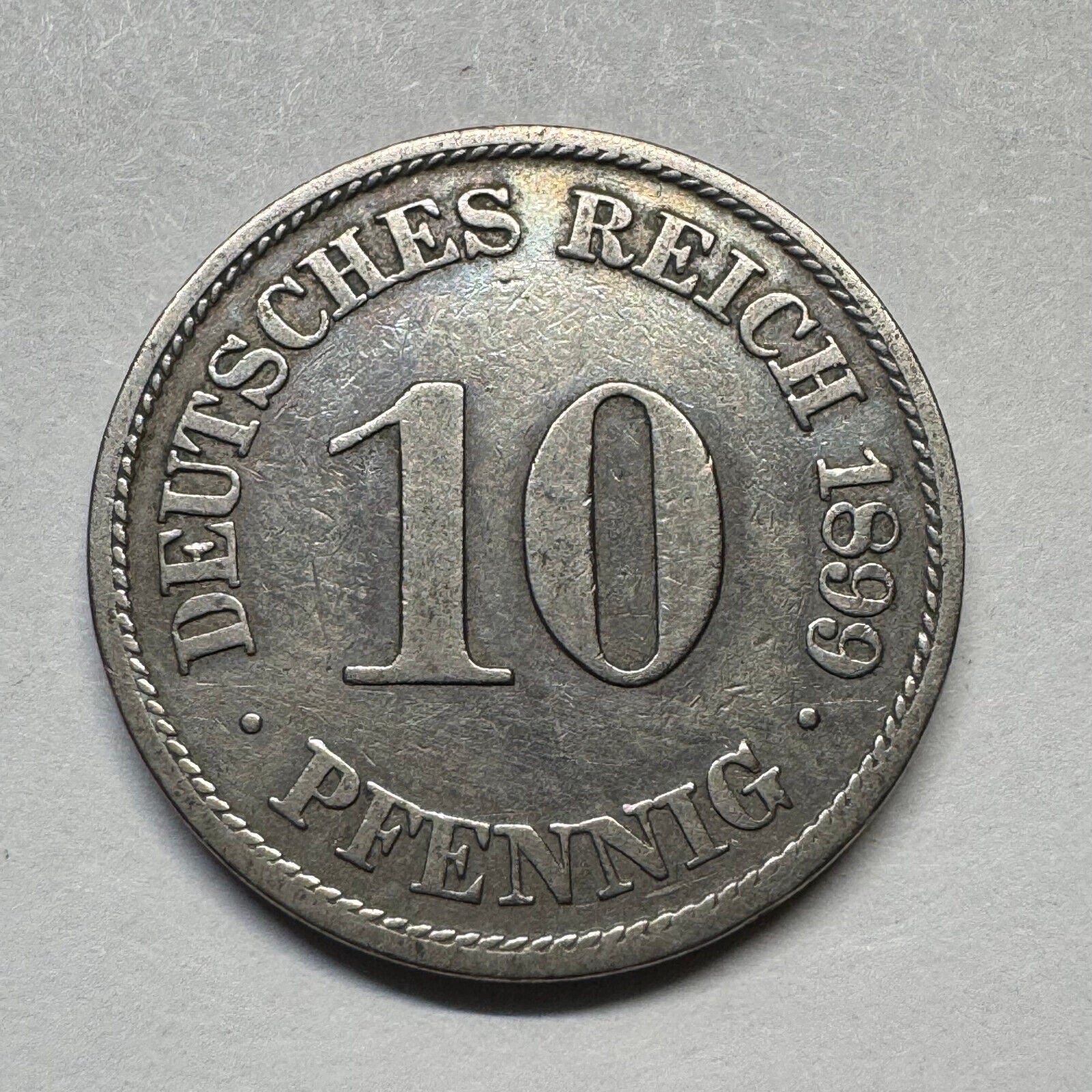1899 Germany 10 Pfennig - Beautiful Coin - #A-098