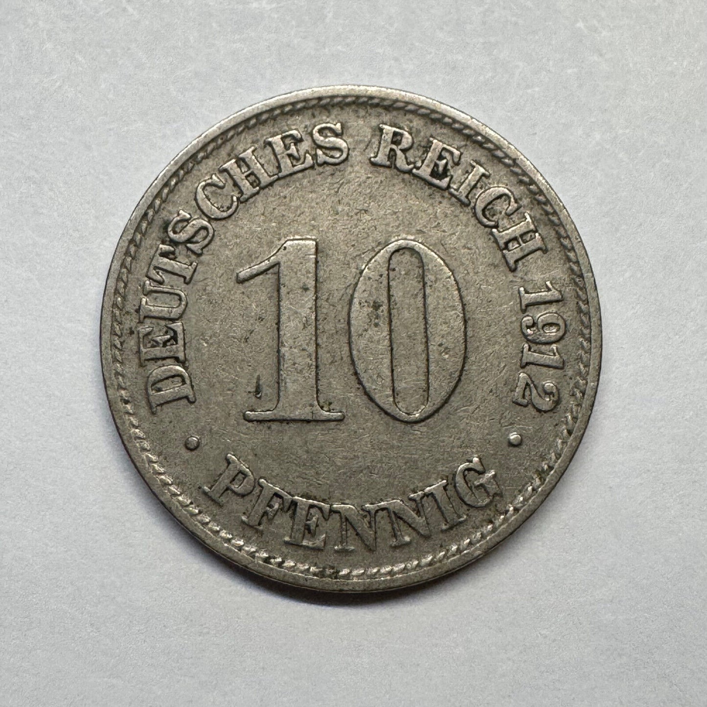 1912 Germany 10 Pfennig - Beautiful Coin - #A-097