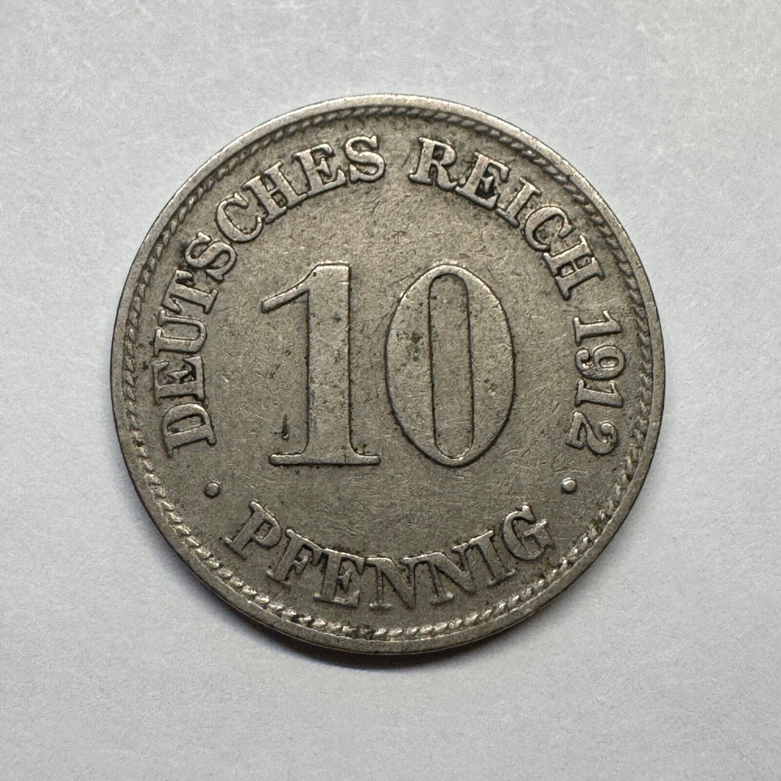 1912 Germany 10 Pfennig - Beautiful Coin - #A-097