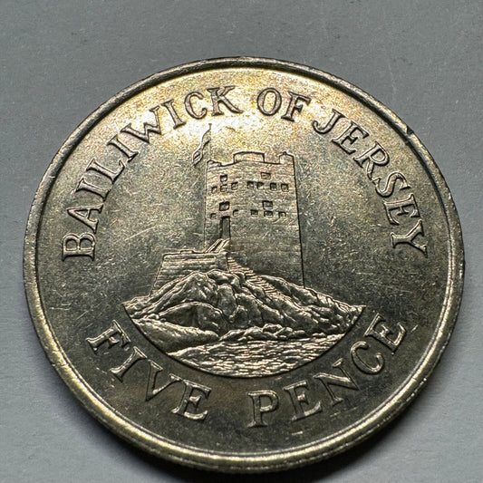 1984 Jersey 5 Pence - UK - Beautiful Coin - #A-008
