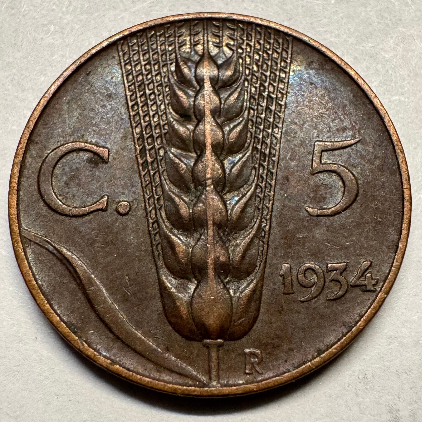 1934 Italy 5 Centesimi - Beautiful Coin - #A-088