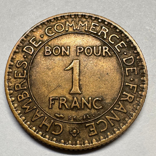 1923 France 1 Franc  - Beautiful Coin - #A-058