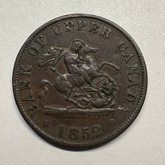 1852 Upper Canada 1/2 Penny - Beautiful Coin - #B-035