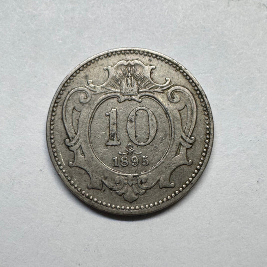 1895 Austria 10 Heller - Beautiful Coin - #B-010