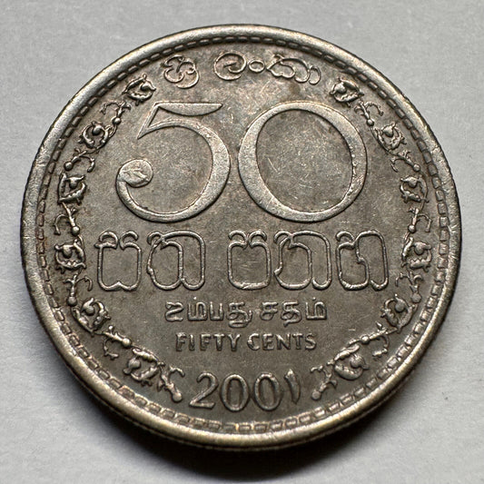 2001 Sri Lanka 50 Cents - Beautiful Coin - #A-055