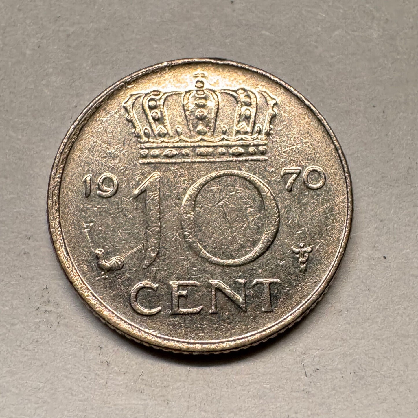 1970 Netherlands 10 Cents - Beautiful Coin - #A-034