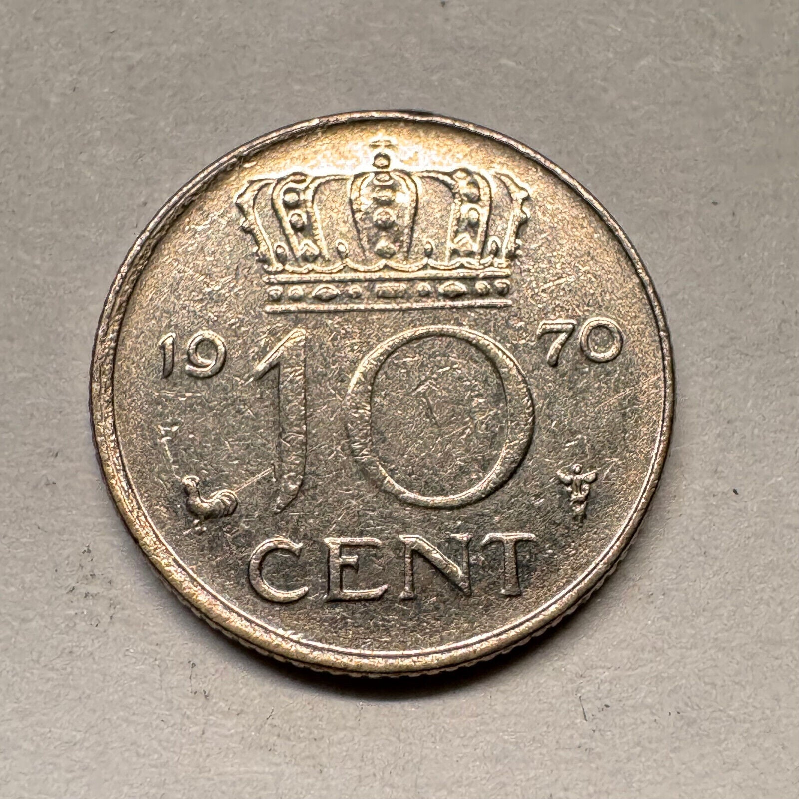 1970 Netherlands 10 Cents - Beautiful Coin - #A-034