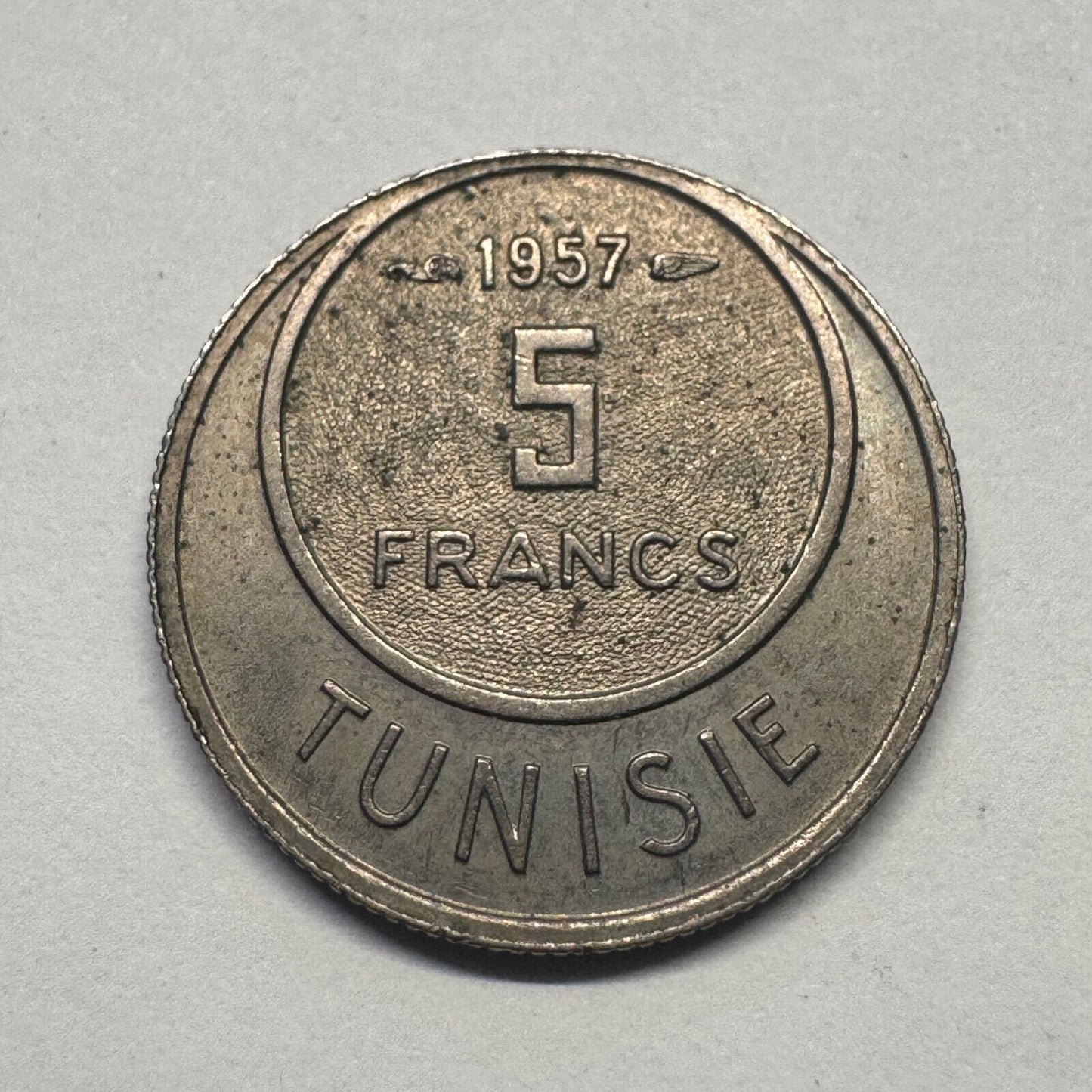 1957 Tunisia 5 Francs - Beautiful Coin - #B-047